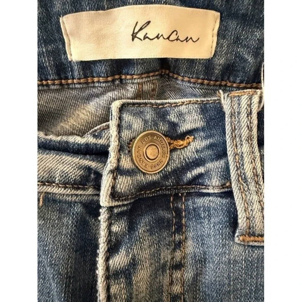KanCan Jeans‎ Womens 7/27 KC6204M Blue Distressed High Rise Skinny Fringe Hem